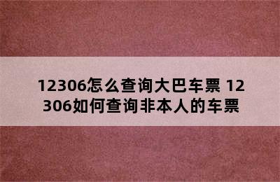 12306怎么查询大巴车票 12306如何查询非本人的车票